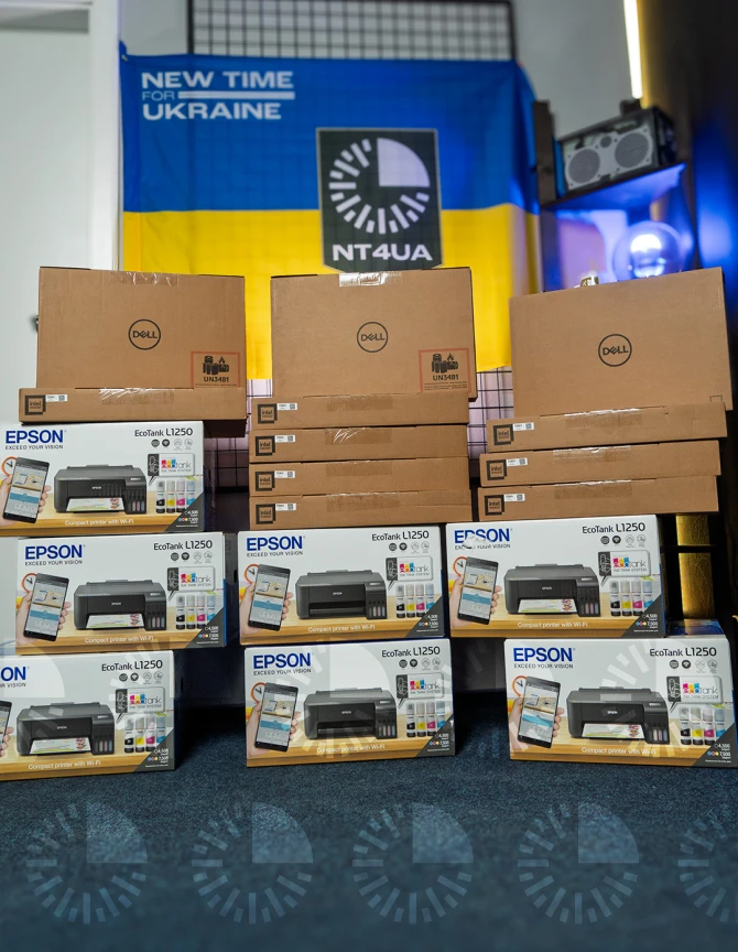 We handed over 11 Dell laptops and 7 Epson printers